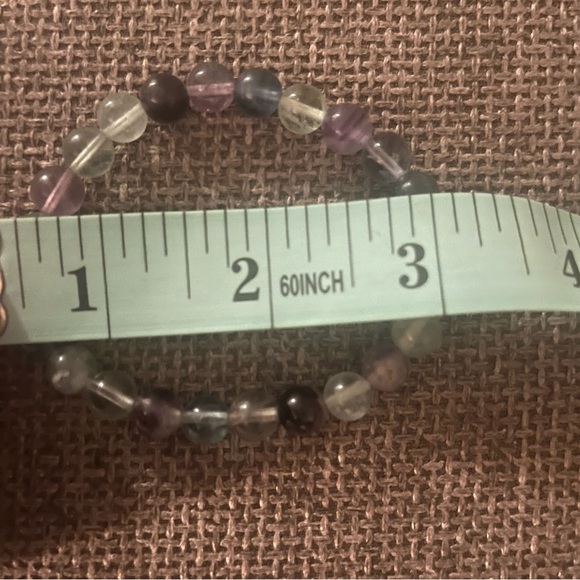 Fluorite Genuine Real Stone Stretch Beaded Bracelets Handmade Green Purple New - Picture 10 of 11